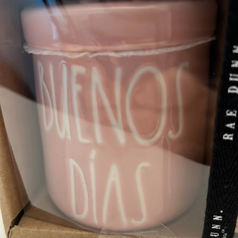 Rae Dunn New Buenos Dias Buenas Noches Ceramic Loop Lid Decor Canisters New.